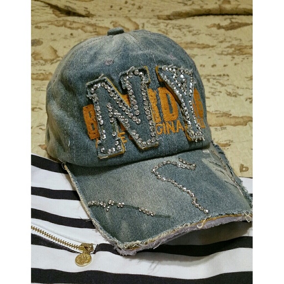 New York Denim Ball Cap - Distressed Look - Picture 3 of 3
